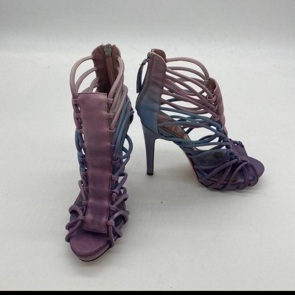 *RARE Size 4* YDN Multi-Color Peep Toe Heels - Picture 2 of 7